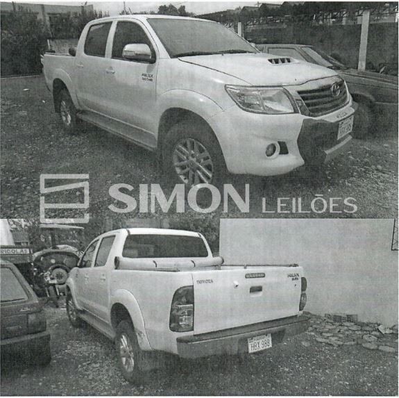 Sucata Inservível: 01 TOYOTA HILUX SRV 3.0 D-4D, branca, placas paraguaias HBX988, Chassi: 8AJEZ39G3
