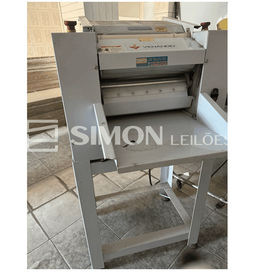 01 máquina cilindro laminador com pé, série 1485321606290308, produto de padaria maquinário de produ