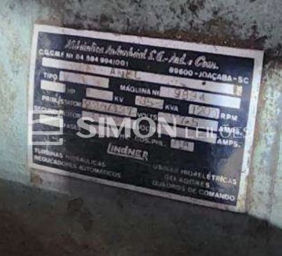 Gerador Linder – ANEL – MAQUINA 9894 – 35 KVA – 1200RPM – PRIM./STATOR 220/127VOLTS – 97.5 AMP.